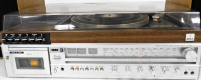 An Aiwa AF5080 stereo music centre, with turntable radio and cassette player, together with a pair of Celestion Ditton 15 speakers. - 2