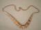 A 9ct tricolour gold graduated brickett necklace