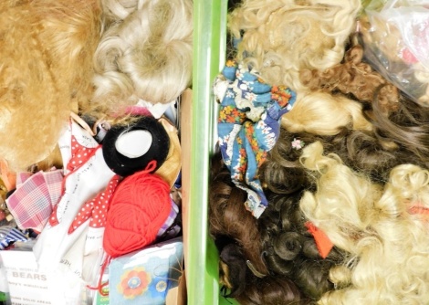 Assorted dolls, doll's wigs and clothing. (a quantity)