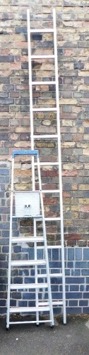 A metal A frame ladder, and a further step ladder. (2)