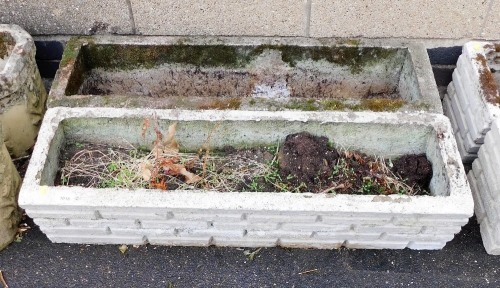 A pair of painted composition planters, of rectangular form, 94cm wide.