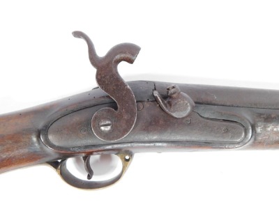 A 19thC muzzle loading shotgun, percussion conversion from flintlock, with mahogany stock and steel ramrod, 129cm overall length. - 3