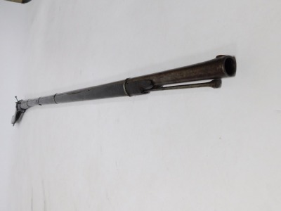 An antique North Indian matchlock rifle, with scripted barrel and steel ramrod, 180cm overall length. - 2