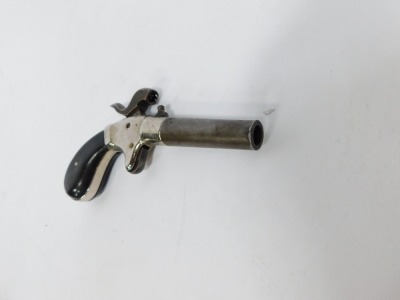 A 19thC percussion pocket pistol, with twist off barrel, 14cm. - 2