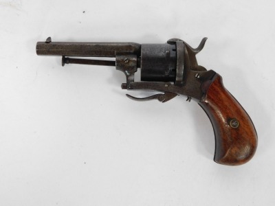 A 19thC 7mm Rim Fire pocket pistol, with walnut handle, 17cm. - 3