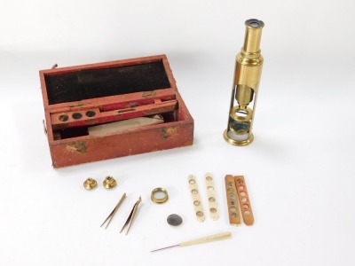 A cased scientific instrument set, a microscope with various lenses. - 2