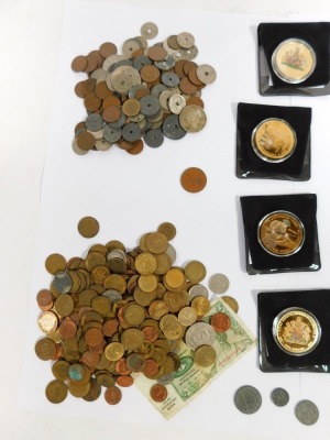 Assorted GB coins, being mainly early 20thC pennies, George VI and other two shillings, similar period sixpence, etc., Jubilee Mint commemoratives and a selection of world coinage including Spain, Greece, Ireland, Jersey, Denmark, Russia, Turkey, Switzerl - 2