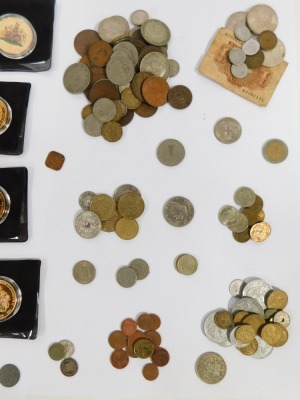 Assorted GB coins, being mainly early 20thC pennies, George VI and other two shillings, similar period sixpence, etc., Jubilee Mint commemoratives and a selection of world coinage including Spain, Greece, Ireland, Jersey, Denmark, Russia, Turkey, Switzerl - 4