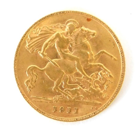 A George V half gold sovereign 1911.