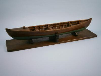 A scratch built scale model of an American whale boat