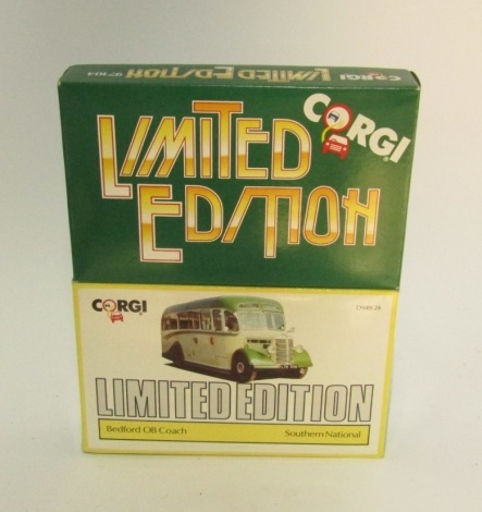 Two Corgi Limited Edition buses, comprising a Bedford OB bus and Bronte Bedford bus, boxed. (2)