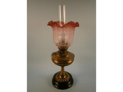 A Victorian brass oil lamp