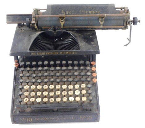 A Smiths Premier typewriter No 10, 24cm high, 45cm wide, 37cm deep.