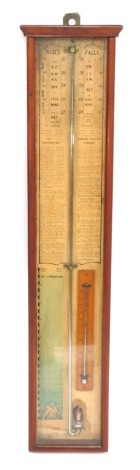 A 19thC Admiral Fitzroy's barometer, 92cm high.