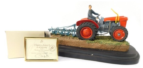 A Country Artists Breaking New Ground farming figure group, limited edition No 346/500, with plaque, 40cm wide.