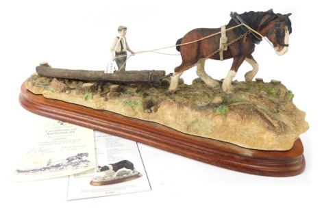 A Border Fine Arts Logging figure group, limited edition No 108/1750, with certificate, 46cm wide.