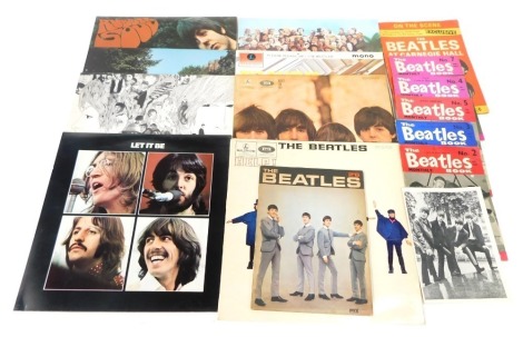 The Beatles memorabilia, to include The Beatles Monthly Book, Nos 2, 3, 4,5 and 7, On The Scene Exclusive The Beatles Carnagie Hall, black and white photograph, The Beatles albums comprising Help, Please Please Me, Sergeant Pepper, Revolver, Let It Be, Ab