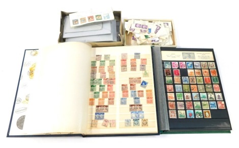 Philately, to include two World stamp albums, and various loose stamps.