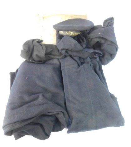 A Naval Officer's uniform, HMS Courageous cap, carry bag, etc. (a quantity)