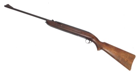 A BSA .22 calibre air rifle, with wooden stock, 112cm long.