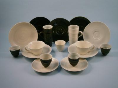 A group of studio porcelain