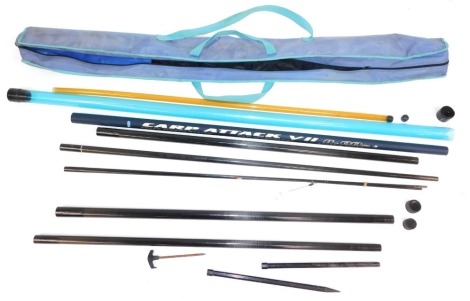 Fishing rods, comprising a carp rod in Team Milo carry bag, various cleaning rods, etc. (a quantity)