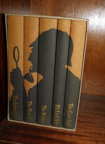 Folio Society. Sherlock Holmes Complete Stories, The Adventurers, The Memoirs, The Return, His Last Bow and The Casebook, in five book presentation case.