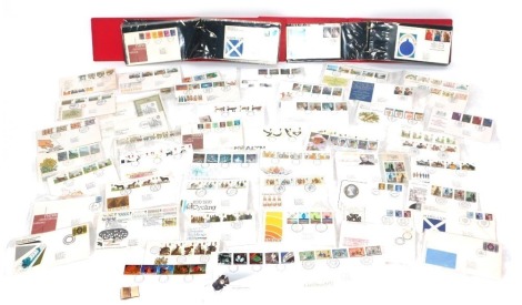 Philately. Loose stamps, first day covers, etc, all enclosed in two albums and loose, mainly 1970's/1980's onwards.