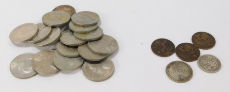 A group of coinage, comprising Churchill crowns, collector's coins, 1p pieces, 2 ½ shilling coin, etc. (a quantity)