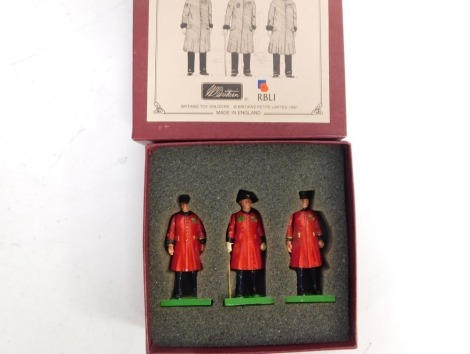 A Britain's Special Collector's Edition RBLI Chelsea Pensioners lead three figure set, boxed with paperwork.