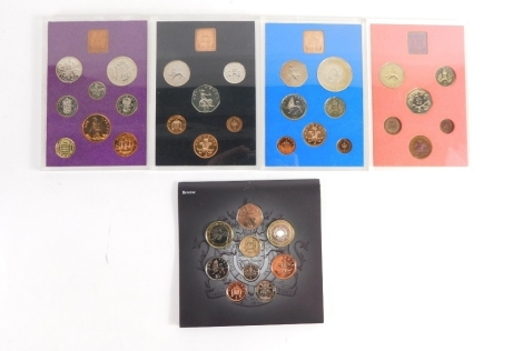 Various Royal Mint coin sets, Coins of Great Britain and Northern Ireland 1970, 1971, 1972 and 1973, and a United Kingdom Brilliant Uncirculated Coin Collection set 2008. (5)