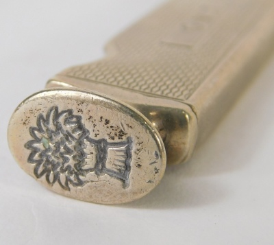 Various silver, a pair of Victorian open salts, of circular form on stepped hoof feet, an engine turned pen knife, Sheffield 1952, miniature pierced toddy cup, slender napkin ring, plain circular dish, thimble, miniature snuff box and a heart shaped frame - 3