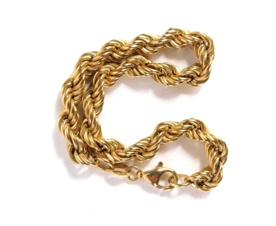 A 9ct gold rope twist bracelet, 18cm long, 4.7g.