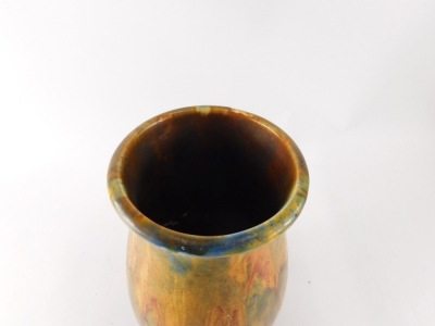 An unusual Crown Ducal dripware vase, with multicoloured glazes, printed mark in black. - 2