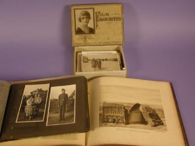 A leather bound photograph album