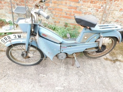 A 1974 Motobecane Mobylette step-through moped, registration ORR 3M, last tax disc expiry 30th September 1982, first registered April 1974, 49cc, blue. - 2