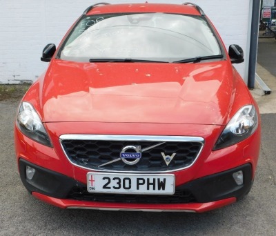 A Volvo V40 hatchback car, registration 230 PHW, first registered March 2016, 1969cc diesel, red, automatic, MOT expired 28th February 2022, last service book stamp, service no. 5, 12th February 2021, 8,828 miles (Marshall Volvo, Grantham), V5 present. To - 2