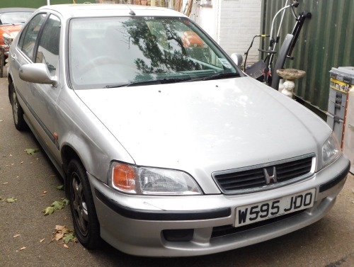 A Honda Civic, registration W595 JDO, petrol, silver, first registered 16th August 2000, MOT expired 13th Sept 2018. To be sold upon the instructions of the Executors.