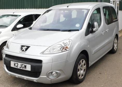 A Peugeot Partner Tepee S 107, registration K2 JGW, petrol, silver, MPV, Taxation Class Disabled, first registered 14/07/09, MOT expired 18th May 2022.