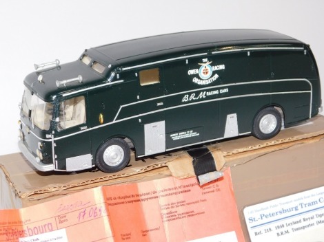 A St.Petersburg Tram Collection, 1:43 scale model of the 1959 Leyland Royal Tiger Worldmaster LRT 3.1 BRM transporter (Marshall Body) with certificate stating it to be the No. 1 built model from the limited edition of 100.