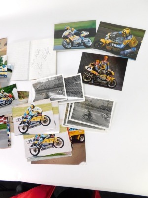 Motorbike racing memorabilia, an autograph book including Steve Hislop, various postcards, etc. (a quantity) - 4
