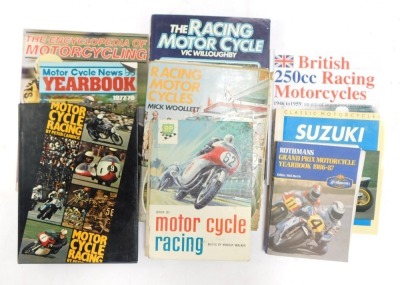 Motorbike Championship books, comprising Rothmans Grand Prix Motorcycle Year Book 1986-1987, Classic Motorcycles Suzuki by Mick Walker, Peter Carrick Motorcycle Racing, Motorcycle News Year Book 1977 - 1978, Book of Motorcycle Racing for BP, Chris Pereira - 2