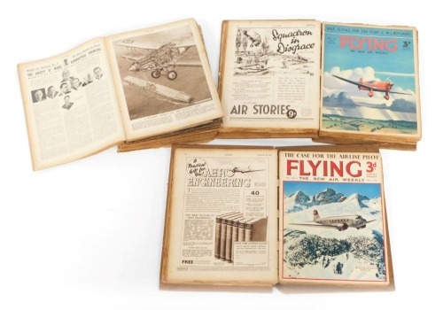 A group of aviation newspapers, flying magazines, etc., volumes 1-3 in handmade outer bindings. (AF)