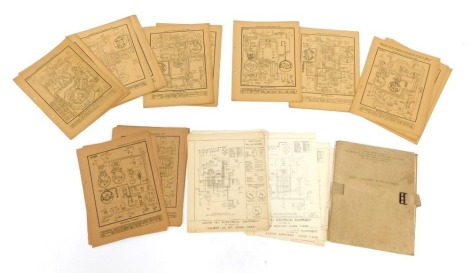 A group of automobile wiring diagrams, a Tramways 1934 Berlin folder, etc. (a quantity)