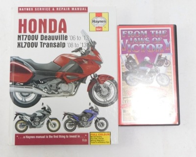 A Haynes Honda NT700V manual, No 5541, and Story of The British Motorcycle Industry from The Jaws of Victory VHS. (2) - 2