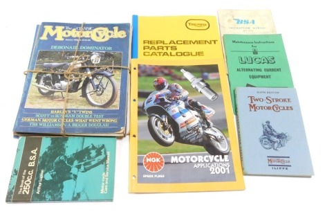 Motorcycle guides, comprising Arthur Lupton The Book of the 250th CC BSA, The Motorcycle Life Two Stroke Motorcycle 6th Edition, Maintenance Instructions for Lucas Alternating Current Equipment, BSA instruction manual, Motorcycle Applications 2001, Replac