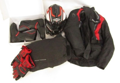 A set of Richa motorcycle leathers, a Caberg motorcycle helmet, gloves, set of Nitro MB-41 boots, etc. - 2