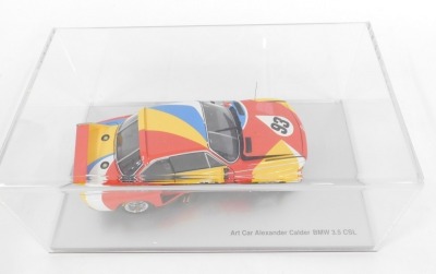 A Kunst am Automobil automobile art BMW Art Car Museum Edition of The Alexandra Calder BMW 3.0 CSL, 1/19 scale, boxed. - 2