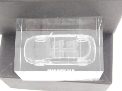 A laser crystal model of a Renault Avantime, boxed with certificate. - 2