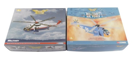 Two Aviation Archive models, scale 1:72, comprising The Military Air Power Sikorsky SH-3D Sea King Empire Test Pilot, and the Sikorsky HSS2 Sea King Anti Submarine Squadron, boxed. (2)